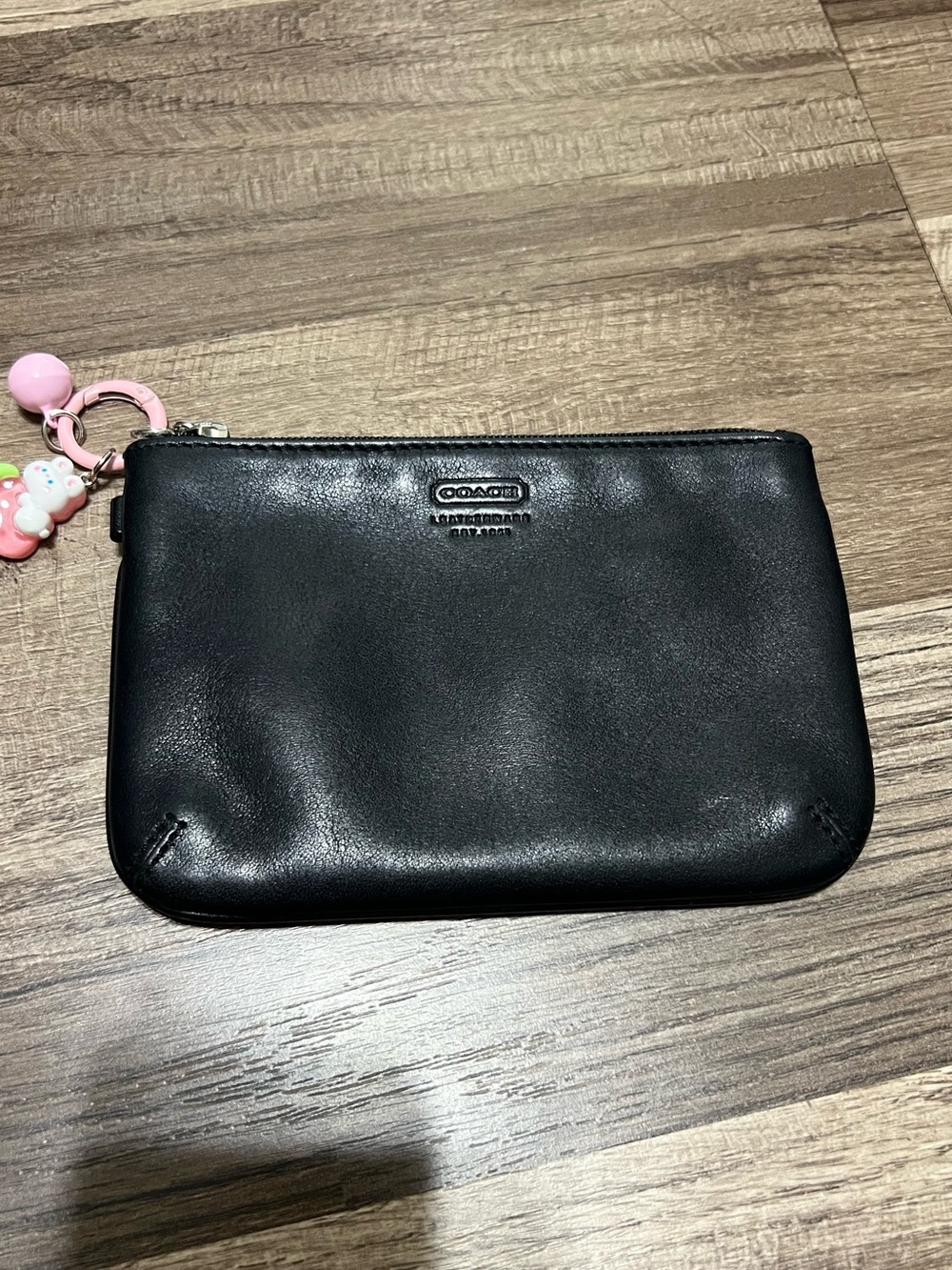 Vintage Coach Y2K Black Leather Pouch